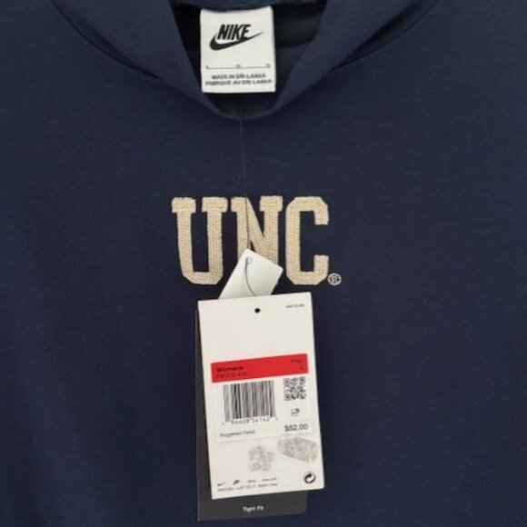 Nike UNC Carolina L Tar Heels Navy Long Sleeve Tight Fit Active Collegiate - Picture 5 of 6